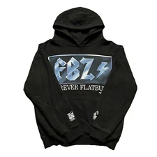 2021 Flatbush Zombies Forever FBZ AC/DC Glorious Black Hoodie Sweatshirt Medium