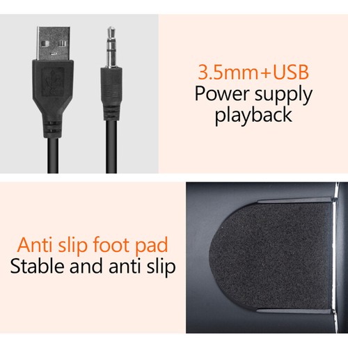 Hifi Mini Desktop Wired USB Computer Dual Speakers For Laptop PC Suround Stereo - Photo 4/20