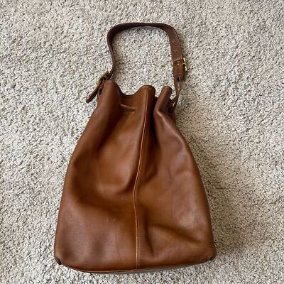 Coach Vintage 9165 Legacy Brown Leather Drawstring Bucket Bag