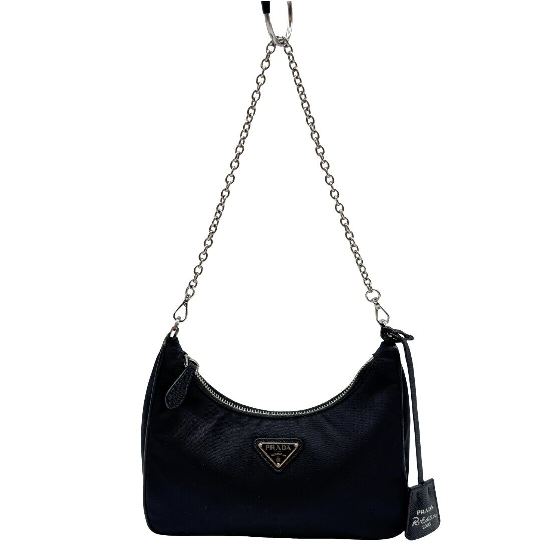 Authentic PRADA Tessuto Re-Edition 2005 Chain Mini Pouch Authentic PRADA Tessuto Re-Edition 2005 Chain Mini Pouch