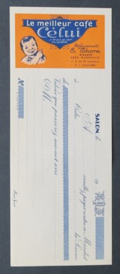 Invoice CAFE EL E THORE SALON near MARSEILLE old bill invoice 10