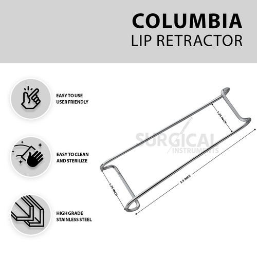 Columbia Lip Retractor 5.50" Double Ended 37mm & 50mm Stainless German Grade - Picture 26 of 64
