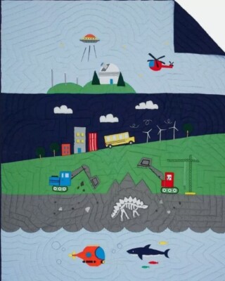 Pottery Barn Kids Big Adventure Worldly Dino Ocean Quilt & Shams