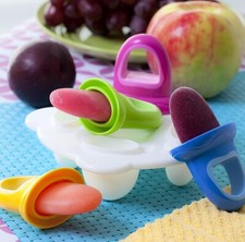 Nuby Fruitsicles Frozen Puree ICE Moulds Easy Grip Handles Soothing Teet 6m+ NEW