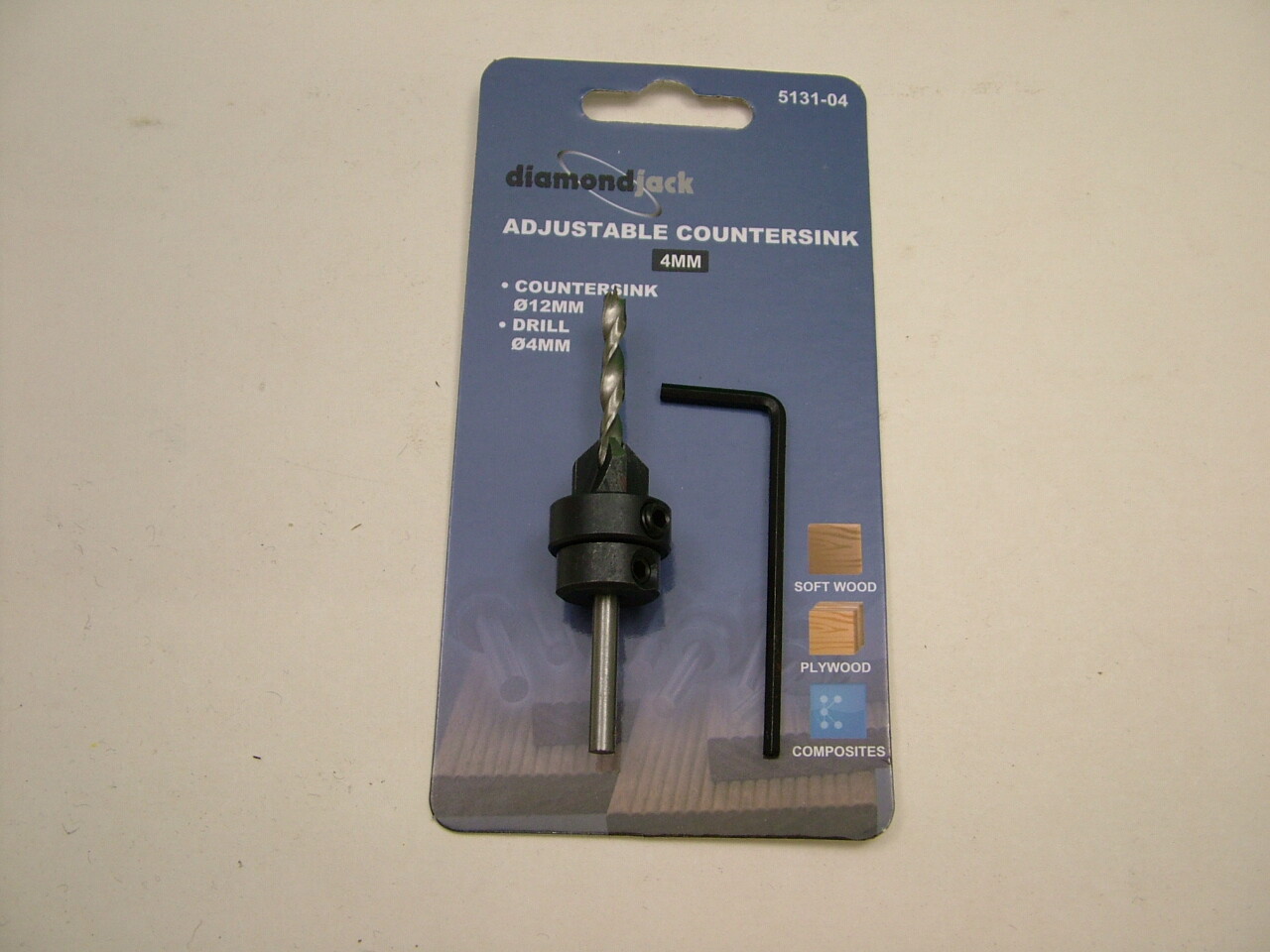 Adjustable Countersink Counterbore with 4mm pilot drill depth stop 12mm c/sink