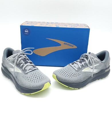Brooks Ghost 16 Primer Grey Lime Men's Road Running Shoes Size D