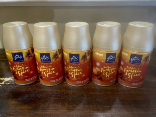 5 Glade Automatic Spray Refills, Air Fresheners, Golden Pumpkin & Spice, 6.2 oz - Picture 1 of 2