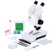 IQCrew Amscope 30X Deluxe All-In-1 Portable Stereo LED Microscope Accessory Kit