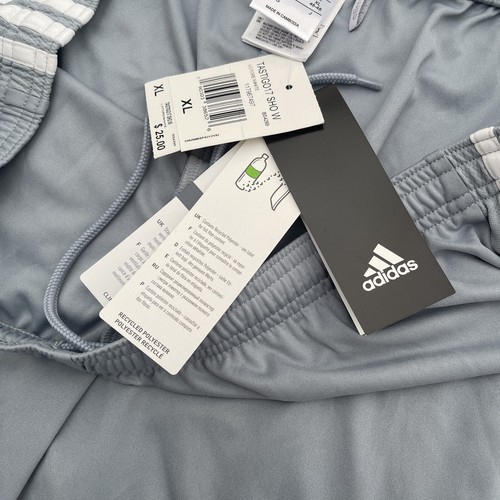adidas Women's Soccer Tastigo 17 Shorts Light Grey White Strip Size X-Large New - Picture 9 of 12