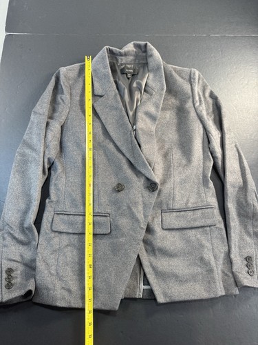 J. Crew Devon Devin Blazer Jacket Drapey Wool Flannel Heather Graphite Gray 10T - Picture 2 of 10