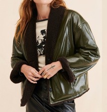Bellerose Helec Mixed Media Oversized Leather Sherpa Jacket Size 3 (L) Oversized