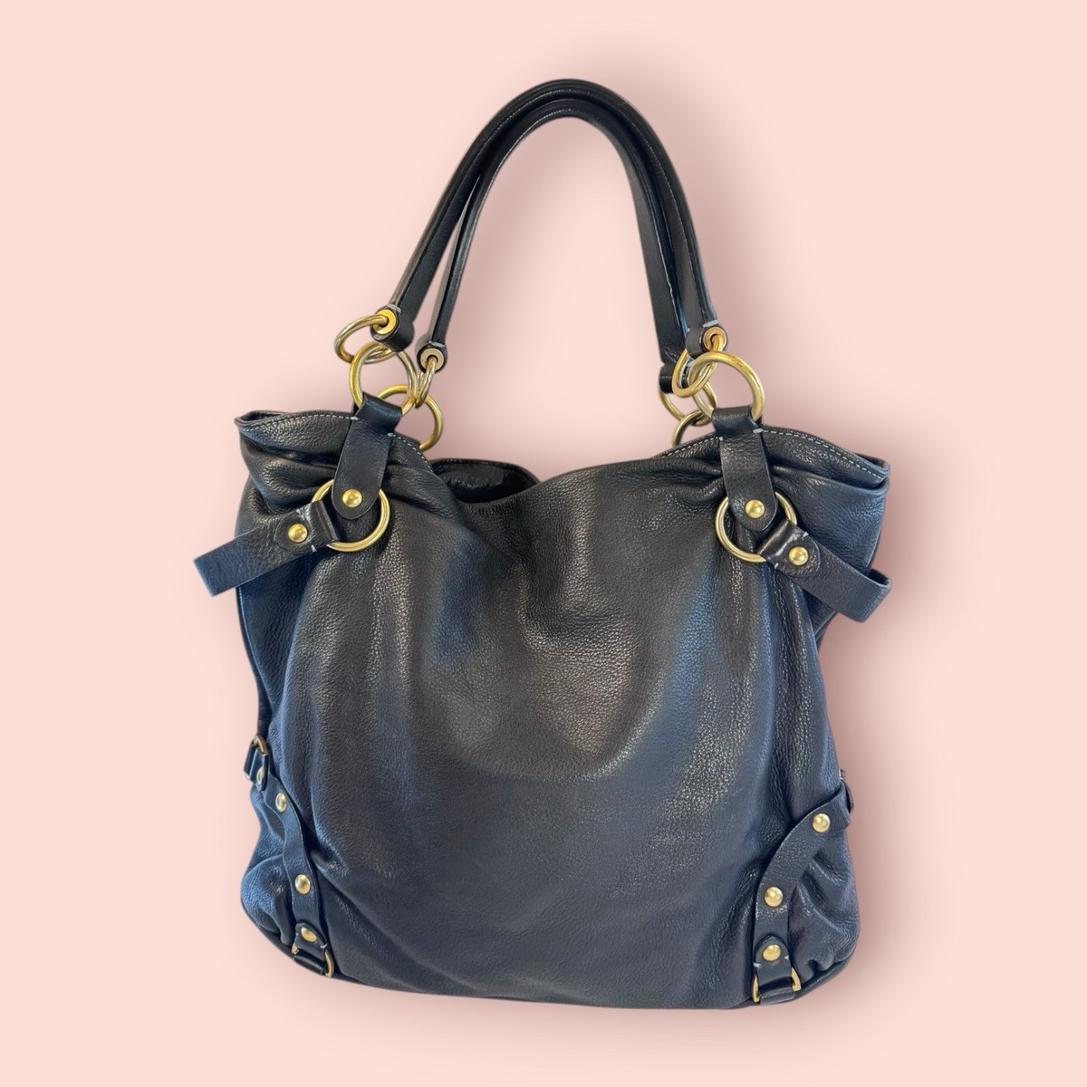 JUICY COUTURE Y2K Vintage P&G Large Leather Padlock Hobo Shoulder