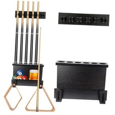 Pool Stick Holder Wall Mount, Upgrade 6-Cue Billiards Rack, Pool Table