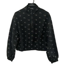 Nike Windbreaker Women's Gray 1/4 Zip-In Jacket with Logo Size XS.