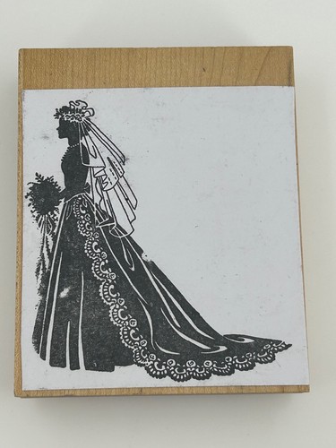 Embossing Arts Bride Wedding Wood Mounted Rubber Stamp Silhouette