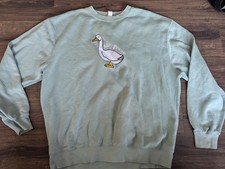Silly Goose Embroidered Sweatshirt Green Large