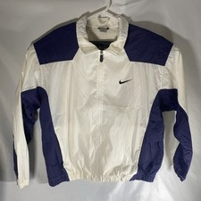 Vintage Nike Windbreaker Full Zip Jacket Purple  White Nylon Size XL