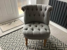 Aldiss Cotswold Grey Accent Chair Buttoned Detail Superb Addition to Any Room