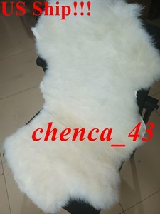 US!!! 60x100cm Natural Soft Genuine Sheepskin Fluffy Fur Sheepskin Rugs Windward