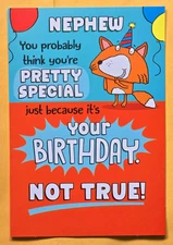 "Happy Birthday Nephew " Large Format Greeting Card 5.5x8.0"(+Envelope)