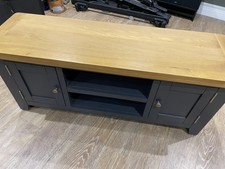 Chiltern Oak Hampshire Blue Painted Oak Large TV Unit - 120w x 37d x 51h