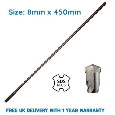 8 mm x 450 mm 45 cm SDS+ PLUS Hammer Steinbohrer portofrei