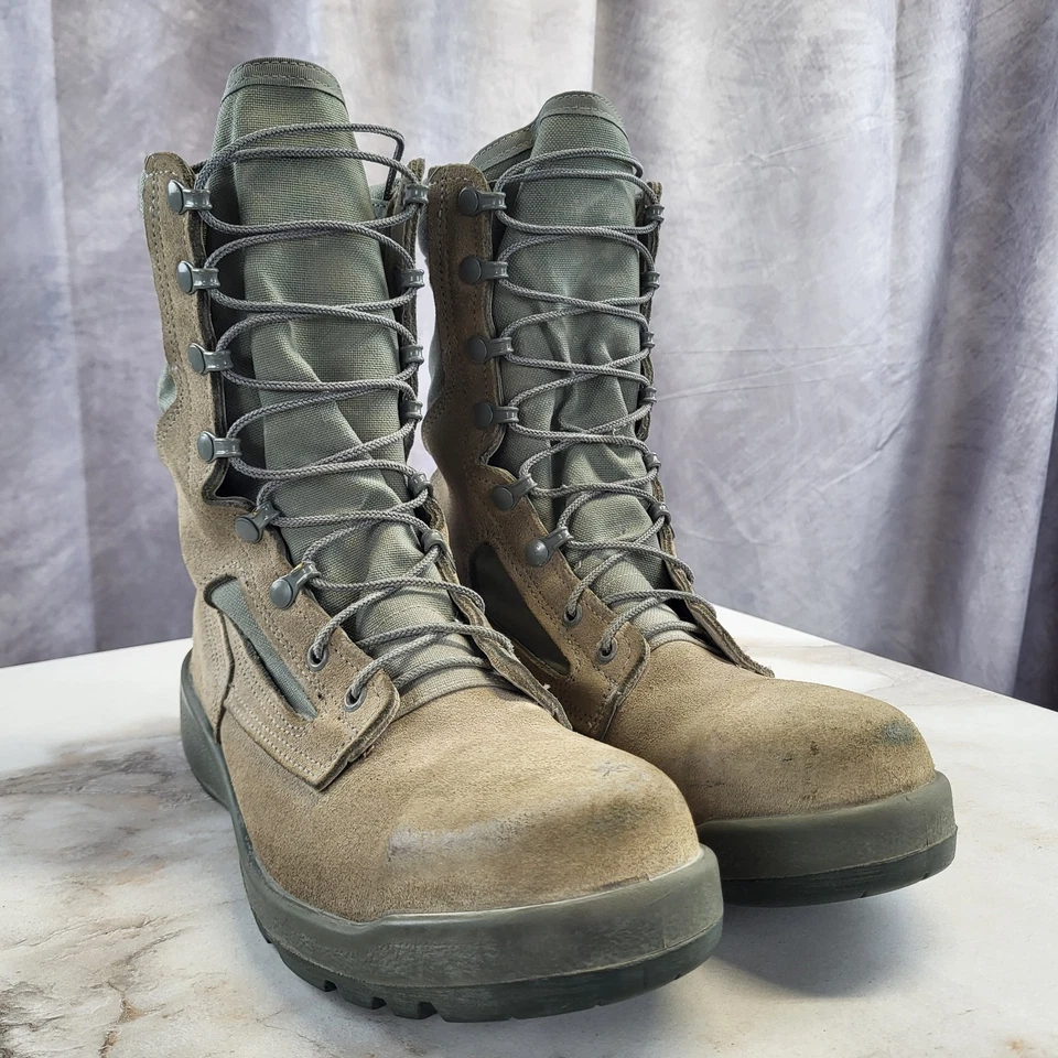 Belleville 600 ST Steel Toe Combat Boots Vibram Sole Olive/Tan Size 9 R USA - Image 2 of 4