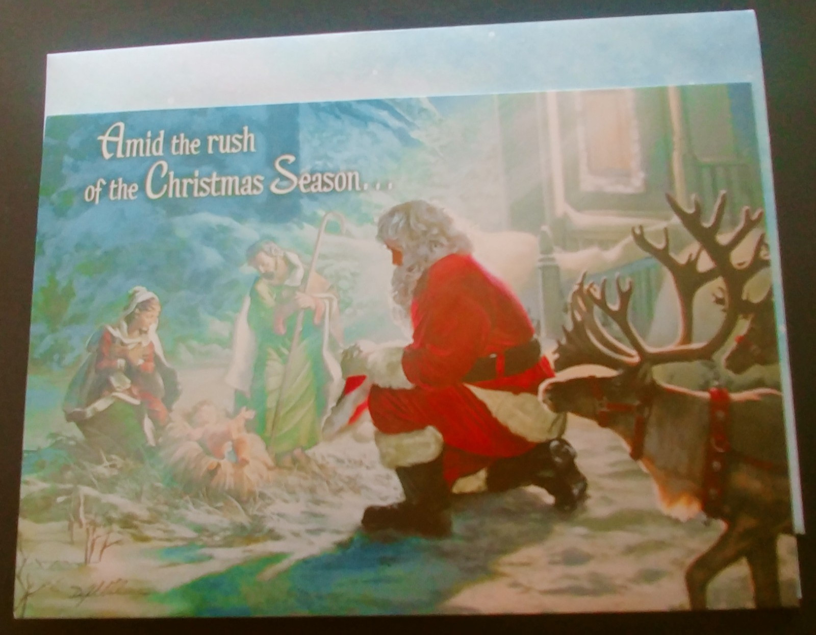 "Moments With Santa" (7) Leanin Tree Christmas, New Yr Cards, With (7) Envelopes