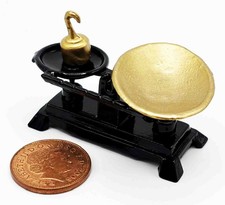 Casa delle bambole bilancia pesa cucina nera scala 1:12 miniatura 1294 tumdee