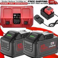 12.0Ah For Milwaukee For M18 LITHIUM 8.0Ah Battery/Charger 48-11-1860 48-11-1828
