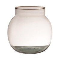 Inna-Glas Blumen Vase Ganja, Glas, Recycelt, Klar, 20Cm, Ø19Cm
