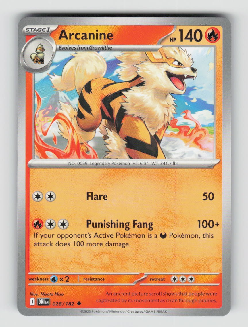 Pokemon Arcanine 028/182 A8-5 LP