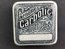 61156 Old Vintage Antique Ironstone Printed Pot Lid Tooth Paste Areca Nut