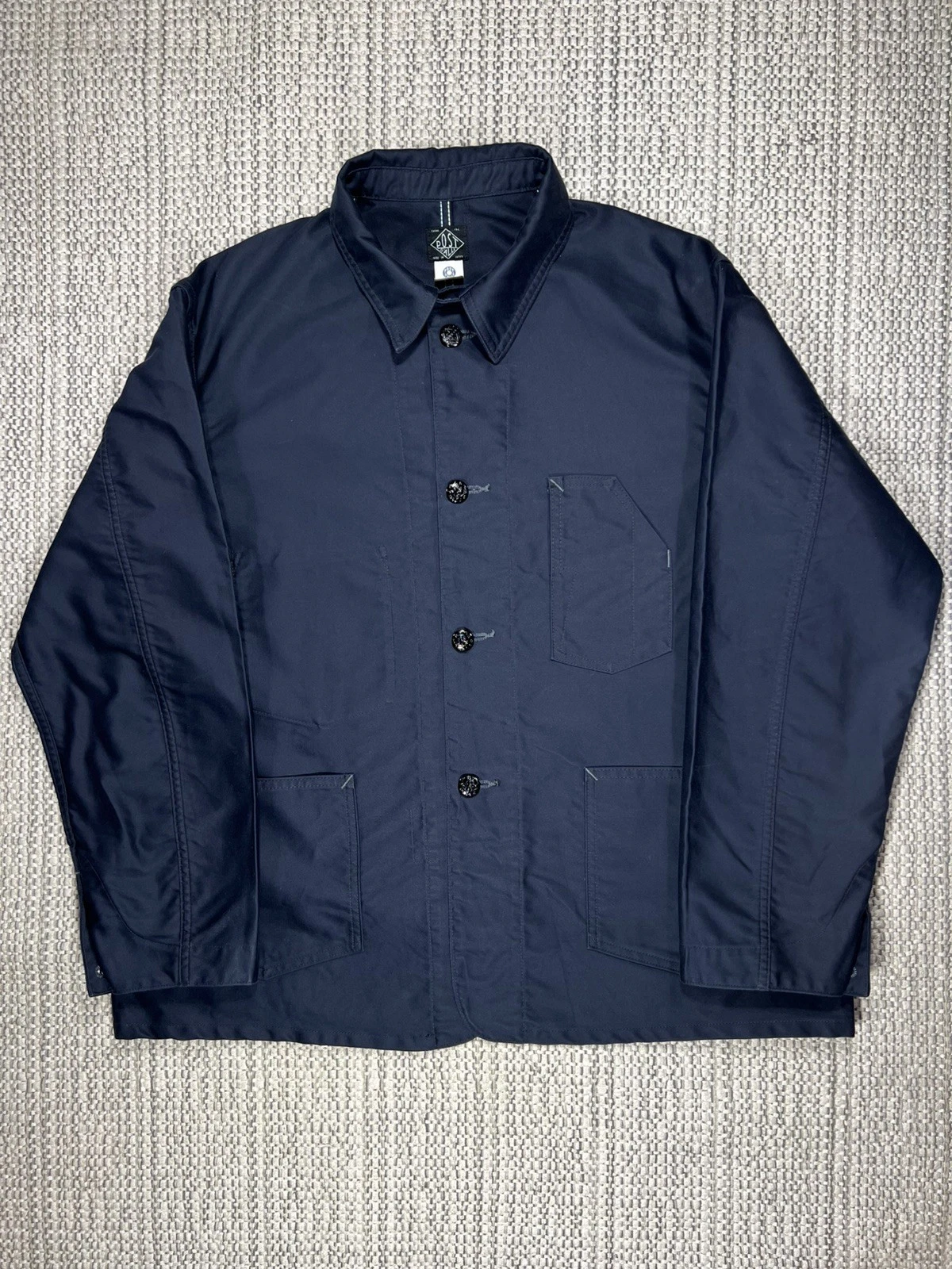 Post Overalls No.1 Jacket, Men’s Large, Vintage Navy 100% Cotton Chore Japan