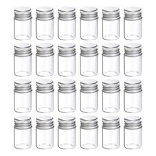 24Pcs 6ml Mini Glass Bottles with Aluminum Screw Caps for DIY Crafts