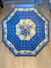 Vintage 60's Childrens Umbrella Mod Girl Floral Motif MCM 70's Retro
