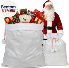 2 Pcs 50 X 30 Inch Jumbo Christmas Velvet Santa Bags with Drawstring 20 X 16 Inc
