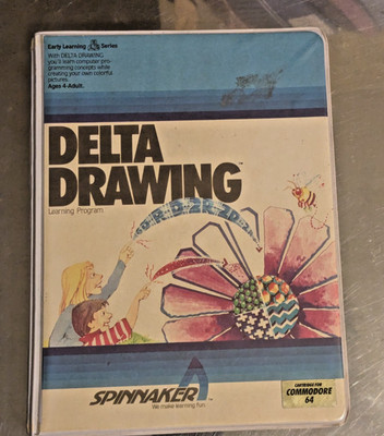 Delta Drawing by Spinmaker for the Commodore 64 COmplete in box(Cart version)