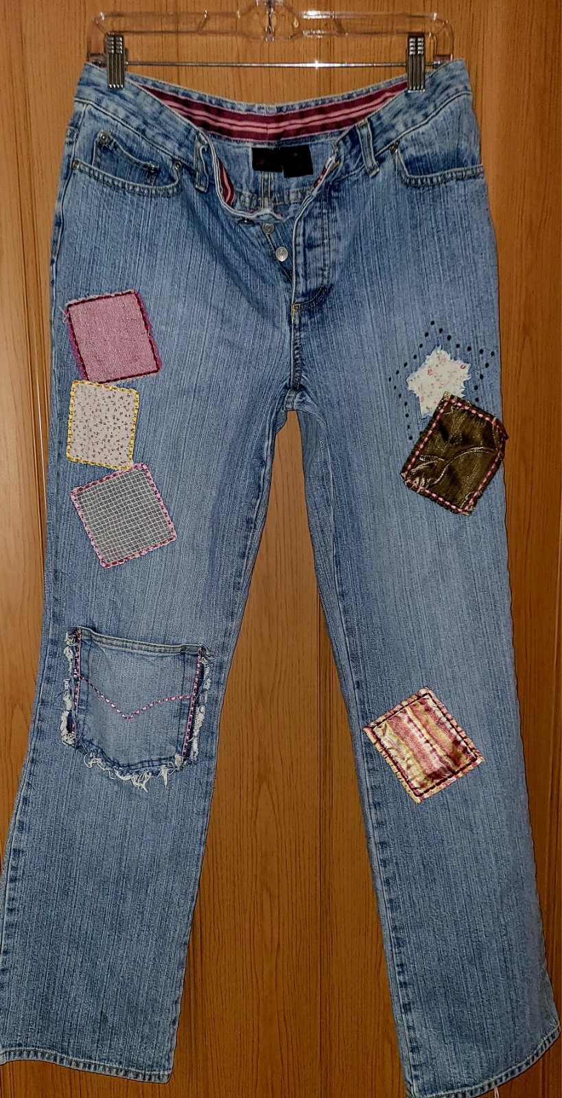 Y2K Willi Smith Patchwork Pattern Jeans Size 8 - image 5