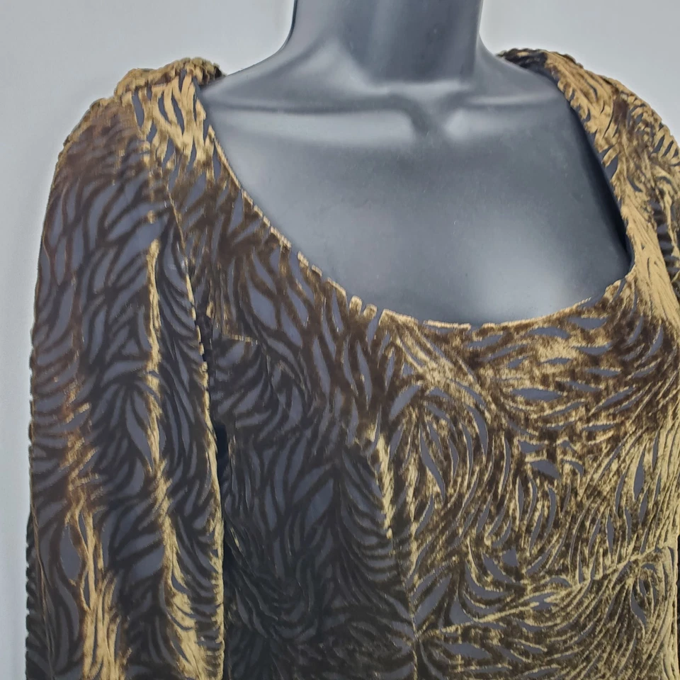 复古天鹅绒 Glam Maxi 礼服绿色人造丝丝绸美国制造 Renfair 浪漫  — 第 4/4 张图片