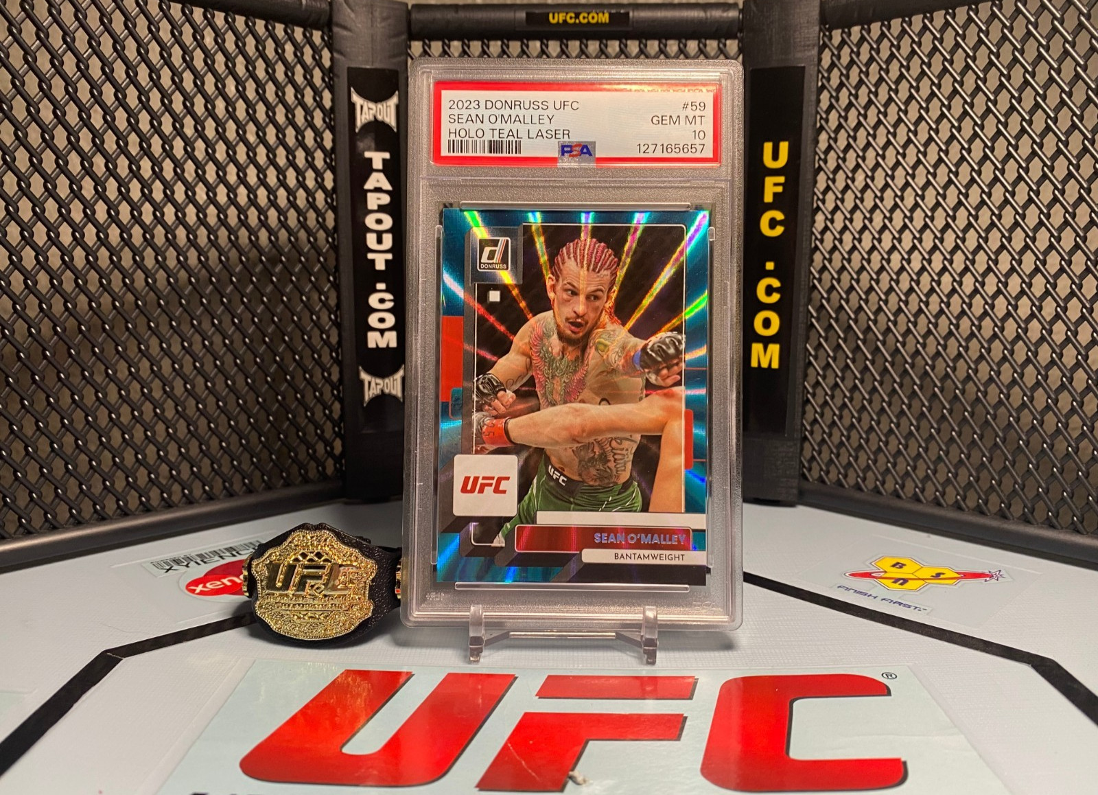 2023 Donruss UFC Sean O'Malley Holo Teal Laser /25 #59 PSA 10 POP 2!!! view 1