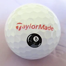 TaylorMade TP5 Golf Ball with a Billiards 8 Ball Instead of Numbers on The Poles
