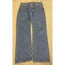 Levis 501 Original Fit Mens Jeans 30x30 Medium Wash Blue Straight Leg Button Fly