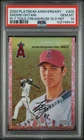 2023 Topps Chrome Plat Anniv Toile Cream/Rose Gold /75 Shohei Ohtani #200 PSA 10