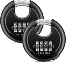 4-Digit Disc Combination Lock Outdoor - Heavy Duty Combination Padlocks with Har