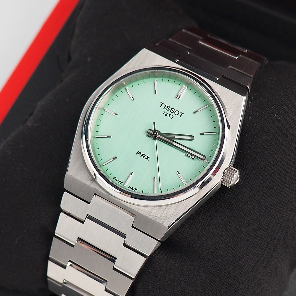 TISSOT PRX Light Green 40mm Dial Stainless Men's Quartz Watch T137.410.11.091.01