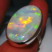 Fine Silver Plated Ring Women Jewelry Oval Cut Fire Opal Wedding Ring Sz 6-10