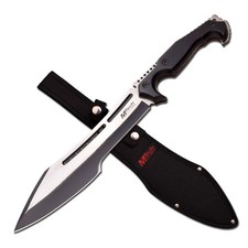 Cuchillo Full Tang de hoja fija de machete MTech EE. UU. con mango de madera y funda