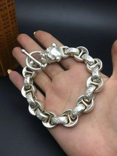Asian chinese old miao silver hand cast statue bracelet jewel cool gift