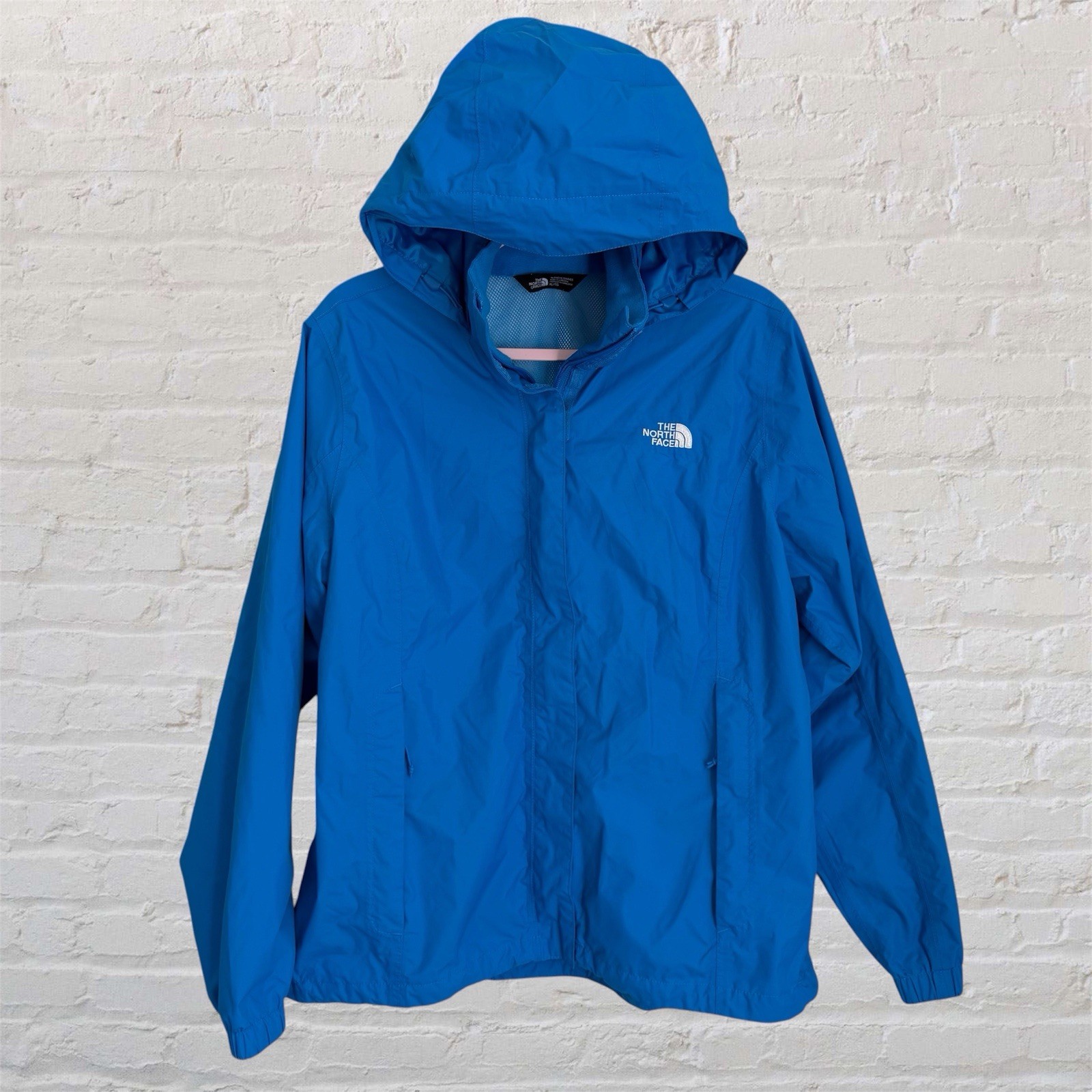 The North Face Women's Dryvent Waterproof Hooded Rain Shell Jacket XL Blue